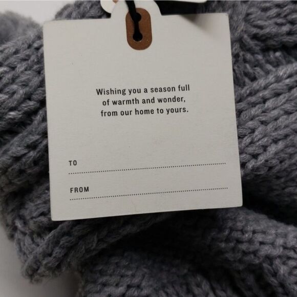 Hearth & Hand Set of 2 Gray Cable Knit Tassels Christmas Holiday Stockings New! - Picture 3 of 6